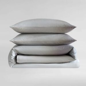 Calvin Klein - Queen Duvet Cover Set, Super Soft Cotton Bedding Set with Matching Shams, Cozy Home Decor, Oeko-Tex Certified (Atmosphere Ombre Grey, Queen) - Image 2
