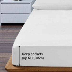 EaseHome Sheets for Queen Size Bed White - Deep Pocket to 18 inches Mattress 4 Piece - Premium Bedding Sheets & Pillowcases Collection - Extra Soft - Image 2