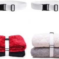 2PCS Bed Sheet Organizer Bands, Bed Sheet Straps Organizer and Storage Keepers, Elastic Adjustable Straps for Bedding, Sheets Organizer for Closet, Sheet Keeper Bedding Band (6.6FT)