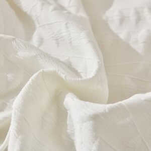 akkialla Embossed Design Queen Comforter Set,Cream White 3 Pieces Lightweight Bedding Comforter Sets for All Season,Bed in a Bag with a Fluffy Soft Comforter and 2 Pillowcases(Cream White,Queen) - Image 6