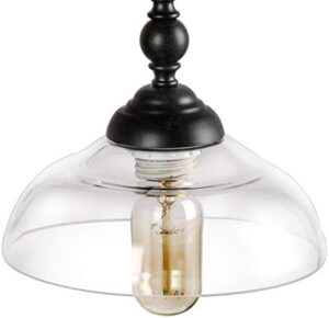 LOG BARN Dining Room Light Fixture Hanging, Farmhouse Chandelier in Rustic Black Metal with Clear Glass Shades, Adjustable Chains, Pendant for Kitchen Island - Image 4