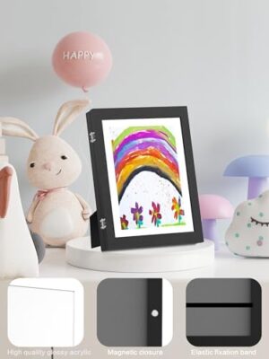 Orionstar Kids Art Frames, Artwork Picture Frames Changeable with Stand, Front Opening Picture Display Frames Holds 100 Paper Pcs, Artwork Display Storage Frames for Children, Desk, Home and Office, - Image 5