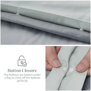 Dreamhood Duvet Cover Queen Size 90x90 and 2 Pillow Cases Soft Comfy Duvet Cover Set 3 Pieces with Button Closure Breathable Durable Bedding for All Seasons Grey-Moonlight Grey - Image 5