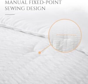 JOLLYVOGUE Queen Comforter Set, 3 Pieces White Seersucker Comforters Queen Size, Lightweight & Fluffy Bedding Sets Queen for All Season with 1 Ruffle Comforter and 2 Ruffle Pillowshams - Image 5