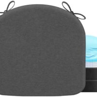 Chair Cushions for Dining Chair Seat Set of 4, Memory Foam Chair Pads Help You Relief from Sedentary Discomfort in The Office or Kitchen and Dining Rooms(17" x 16" x 2.5", Dark Grey)