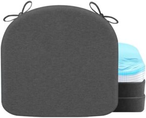 Chair Cushions for Dining Chair Seat Set of 4, Memory Foam Chair Pads Help You Relief from Sedentary Discomfort in The Office or Kitchen and Dining Rooms(17" x 16" x 2.5", Dark Grey)
