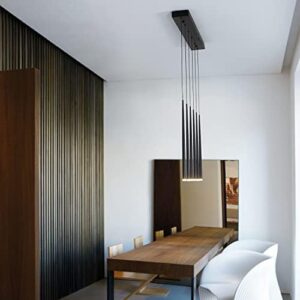 Modern Pendant for Kitchen Island, Linear Chandelier 6 Lights Cluster Bar for Dining Room, Black Warm White Dimmable - Image 3