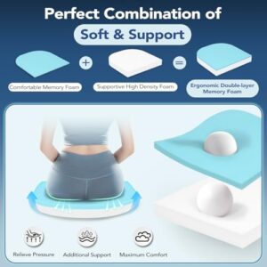 Chair Cushions for Dining Chairs, Non Slip Chair Pads with Ties and Washable Covers, Memory Foam Kitchen Chair Cushions Set of 6, 16"X16"X2.5", Light Blue - Image 3