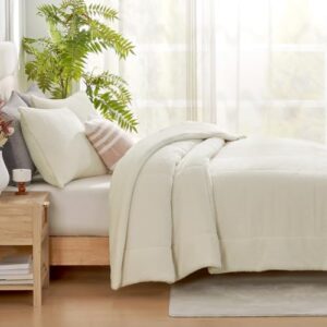 Snuggle Sac Ultra Soft Queen Comforter Set Ivory, 3 Pieces Solid Warm Sherpa Fluffy Bedding Comforter Sets Queen Size (1 Comforter, 2 Shams) - Image 4