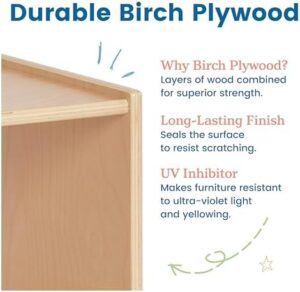 ECR4Kids Streamline Single-Sided Book Display with Storage, Classroom Bookshelf, Natural - Image 7