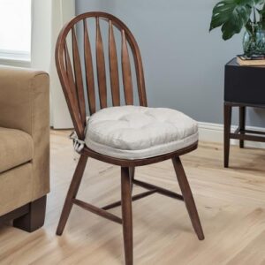 baibu Dining Chair Cushions Set of 4, Dual-Layer Patented Design Memory Foam Windsor Seat Pads, Kitchen Chair Cushions with Ties & Textured Cover, 17x 15.5 x 3.5in, 4 Pack, Off-White - Image 6