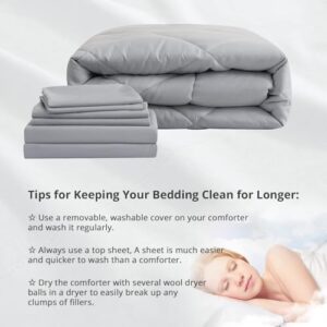 HEVUMYI 7 Pieces Queen Comforter Set, All Season Reversible Bed in a Bag Queen, Ultra Soft Queen Bedding Set with Grey Comforter, Flat Sheet, Fitted Sheet, Pillowcases, Pillow Shams, Dark Grey - Image 8