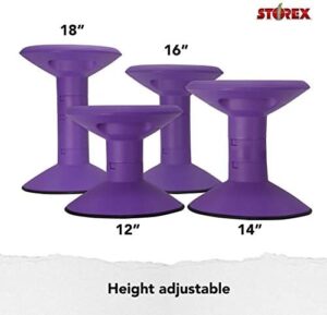 Storex Wiggle Stool – Active Flexible Seating for Classroom and Home Study, Adjustable 12-18 Inch Height, Violet (00307U01C) - Image 7