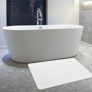 2Pack Stone Bath Mat, Diatomaceous Earth Shower Mat, Non-Slip Super Absorbent Quick Drying Bathroom Floor Mat, Natural, Easy to Clean (Milky White, 23.62 * 15.43) - Image 7