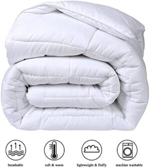 COHOME King Size Cooling Comforter - Down Alternative Duvet Insert with Anti-Clump Tech & 8 Tabs, All-Season Reversible Luxury Hotel Bedding - Gifts for Women/Men, White 90x102 inches - Image 2