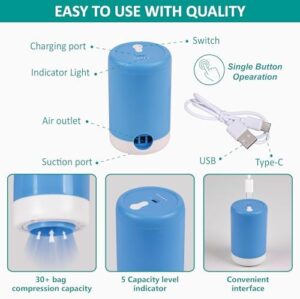 Vacuum Storage Bags with Electric Pump, 30 Pack (3 Jumbo/3 Large/12 Medium/12 Small) Vacuum Seal Space Saver Bags for Clothing, Pillows, Blanket, Bedding, Comforters - Image 5