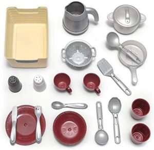 Step2 Timeless Trends Kids Kitchen Playset, Indoor/Outdoor Kitchenette, Interactive Play with Lights and Sounds, Made of Durable Plastic, Includes 21 Piece Toy Accessories, for Toddlers 2+ Years Old - Image 6