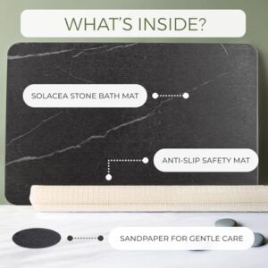 Stone Bath Mat, 23.7 x 15.4 inches, Quick Dry & Non-Slip Diatomaceous Earth Bath Mat for Bathroom and Kitchen (Black Marble) - Image 5