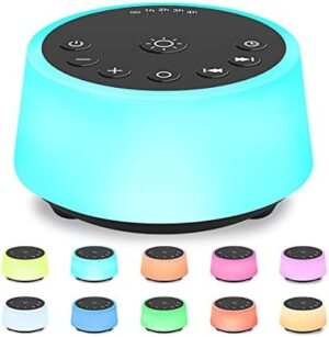 Color Noise Sound Machines with 10 Colors Night Light 25 Soothing Sounds and Sleep White Noise Machine 32 Volume Levels 5 Timers Adjustable Brightness Memory Function for Adults Kids Baby
