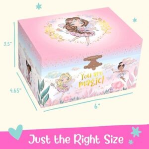 Giggle & Honey Musical Fairy Jewelry Box for Girls - Kids Music Box with Spinning Fairy and Mirror, Princess Birthday Gifts for Little Girls, Childrens Jewelry Boxes for Ages 3-10 - 6 x 4.7 x 3.5 in - Image 9