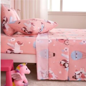 Joiedomi Kids Full Sheet Set Princess & Unicorn - 4 Piece Soft Microfiber Bed Sheets - Deep Pocket Wrinkle Free, Cozy Toddler Bedding Set, Fade Resistant Breathable for Boys Girls Teens - Image 2