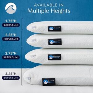 Bluewave Bedding Ultra Slim Gel Memory Foam Pillow for Stomach and Back Sleepers - Thin, Flat Design for Cervical Neck Alignment and Deeper Sleep (2.75-Inches Height, Standard Size) - Image 5
