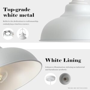 White Pendant Lights Kitchen Island, 2 Pack Kitchen Island Lighting, Farmhouse Pendant Light Fixtures (11.41" W), Island Pendant Light for Kitchen, Dining Room, Bedroom - Image 4