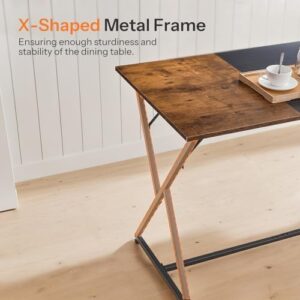 HOOBRO 47''Dining Table, Kitchen Dining Table for 4, Wooden Kitchen&Dining Room Table, Industrial Style Table, Rectangular Dining Table for Home, Kitchen, Office, Rustic Brown and Black BF16CZ01 - Image 6