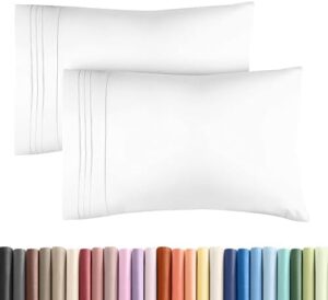 King Pillow Cases Set of 2 - Ultra Soft Hotel Quality Pillowcase Covers - Comfortable Cozy Bedding for Women, Men, Kids & Teens - Machine Washable Pillow Protectors - 2 Pieces Set - King Size White