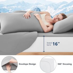 Cooling Comforter Set King Size, Luxury Soft Silky Double-Sided Cooling Blanket for Night Sweats Hot Sleeper Pink 4pcs(Comforter+Fitted Sheets+2Pillowcases) - Image 5