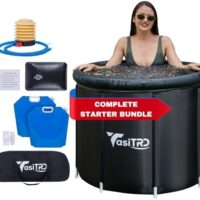 Insulated Cold Plunge Tub with Lid - Portable Ice Bath Tub for Athletes & Adults, Inflatable Ice Plunge Tub Indoor & Outdoor - Multiple Layered Ice Pod Barrel for Ice Therapy and Recovery.