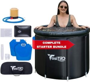Insulated Cold Plunge Tub with Lid - Portable Ice Bath Tub for Athletes & Adults, Inflatable Ice Plunge Tub Indoor & Outdoor - Multiple Layered Ice Pod Barrel for Ice Therapy and Recovery.