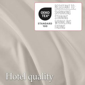 lalaLOOM Queen Bed Sheet Set, Soft Microfiber Hotel Luxury Bedding, Extra Deep Pocket, 4 Piece Sheets and Pillowcase Sets, Breathable Wrinkle, Fade Resistant, Easy Care Machine Washable Linen, Cream - Image 5