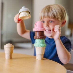 Melissa & Doug Scoop and Stack Ice Cream Cone Magnetic Pretend Play Set, Multicolor - FSC Certified - Image 5