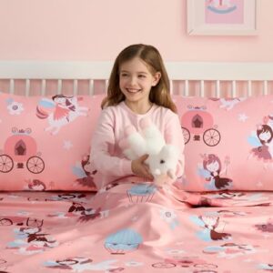 Joiedomi Kids Full Sheet Set Princess & Unicorn - 4 Piece Soft Microfiber Bed Sheets - Deep Pocket Wrinkle Free, Cozy Toddler Bedding Set, Fade Resistant Breathable for Boys Girls Teens - Image 7