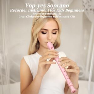 Soprano Recorder for Kids Beginners, German Fingering, C Key, 3 Piece with Cleaning Rod, Bag, Fingering Chart (Pink)… - Image 6