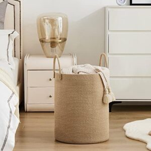 Jute Rope Laundry Hamper Basket by YOUDENOVA, 58L Tall Laundry Basket, Baby Nursery Hamper for Blanket Storage for Bedroom-Large-Jute - Image 6