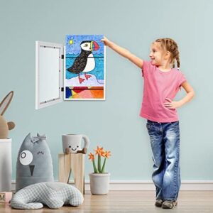 [2-Pack] Kids Art Frames, 8.5x11 Front Opening Kids Artwork Frames Changeable, White Artwork Display Storage Frame for Wall, Holds 50 Pcs, for 3D Picture, Crafts, Hanging Art, Portfolio - Image 7