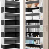 1 Pack Over The Door Organizer, Bathroom Organizers and Storage with 5 Pockets 10 Mesh Pockets, 50 lbs Weight Capacity Stuffed Animal Storage for Nursery Newborn Baby Essential