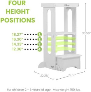 Little Partners Learning Tower Toddler Tower, Explore 'N Store Montessori Kitchen Tower for Cooking and Learning, 22.28" L x 19.56" W x 33.50" H, Ages 2 to 6 (Soft White) - Image 3