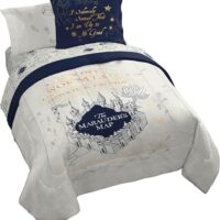 Jay Franco Harry Potter Queen Size Comforter Set - Marauders Map 7 Piece Bedding Includes Sheet Set & Pillow Covers - Super Soft Hogwarts Bedding