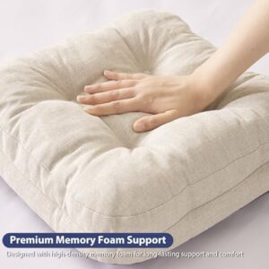 Chair Cushions for Dining Chairs, Dining Chair Cushions, Tufted Indoor Chair Pads with Ties & Non Slip Backing, Seat Cushions for Kitchen Chairs 16.5” x 16.5” x 3.5”, Set of 2, Beige - Image 5