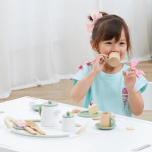 Teamson Kids Little Chef Frankfurt 20-pc. Wooden Play Kitchen Tea Party Accessory Set with Pretend Food and Cups - Image 5