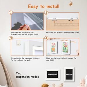 [2-Pack] Kids Artwork Frames Changeable, 8.5 x 11-IN Frames for Kids Artwork, Front Opening Picture Frames, Home Decor, Up to 150 Pcs of Kids Art Frame, Craft Storage, Hanging Wall Decor, Art - Image 6