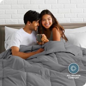 Bare Home Comforter Set - Queen Size - Ultra-Soft - Goose Down Alternative - Premium 1800 Series - All Season Warmth (Queen, Grey) - Image 3