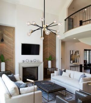 AMZASA Crystal Chandeliers, Modern Black and Gold Sputnik Pendant Lighting, 12 Lights Mid Century Ceiling Light Fixtures for Dining Room Kitchen Island Living Room Bedroom Bar,UL - Image 9