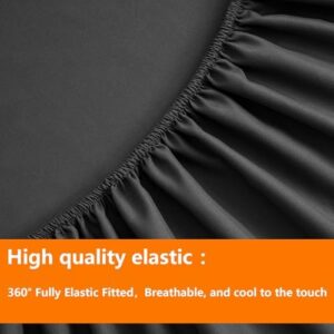 TAIMIT Full Size Comforter Set - 7 Pieces, Bed in a Bag Bedding Sets with All Season Soft Quilted Warm Fluffy Reversible Comforter,Flat Sheet,Fitted Sheet,2 Pillow Shams,2 Pillowcases,Dark Grey - Image 6