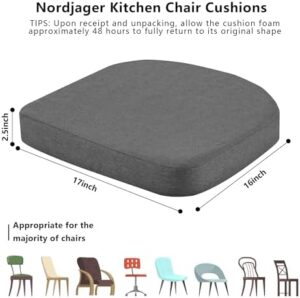 Chair Cushions for Dining Chair Seat Set of 4, Memory Foam Chair Pads Help You Relief from Sedentary Discomfort in The Office or Kitchen and Dining Rooms(17" x 16" x 2.5", Dark Grey) - Image 5