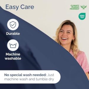 RV Short Queen Sheets 60 X 75-4 Piece RV Short Queen Bed Sheet Set - Designed for Bunks, Trailers, Campers - Fits Between 8” to 10" Mattress - Soft, Breathable & Cooling - Luxury Bedding - Navy Blue - Image 6