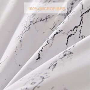 White Black Grey Marble Queen Size Duvet Cover, 3pc Gray Patterned Quilt Cover Set, 1 Farmhouse Microfiber Duvet Cover with Zipper and 2 Pillowcases for Women Men - Image 6